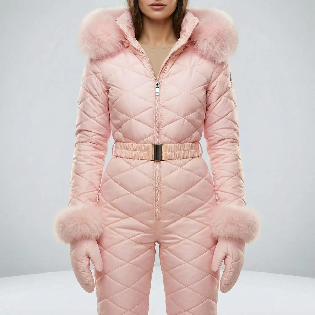 Dames Winterpak Slim-Fit Gewatteerde Jumpsuit Warm Winddicht Thermisch Lange Overall Skipak Wintersport Noemi | Sulvida