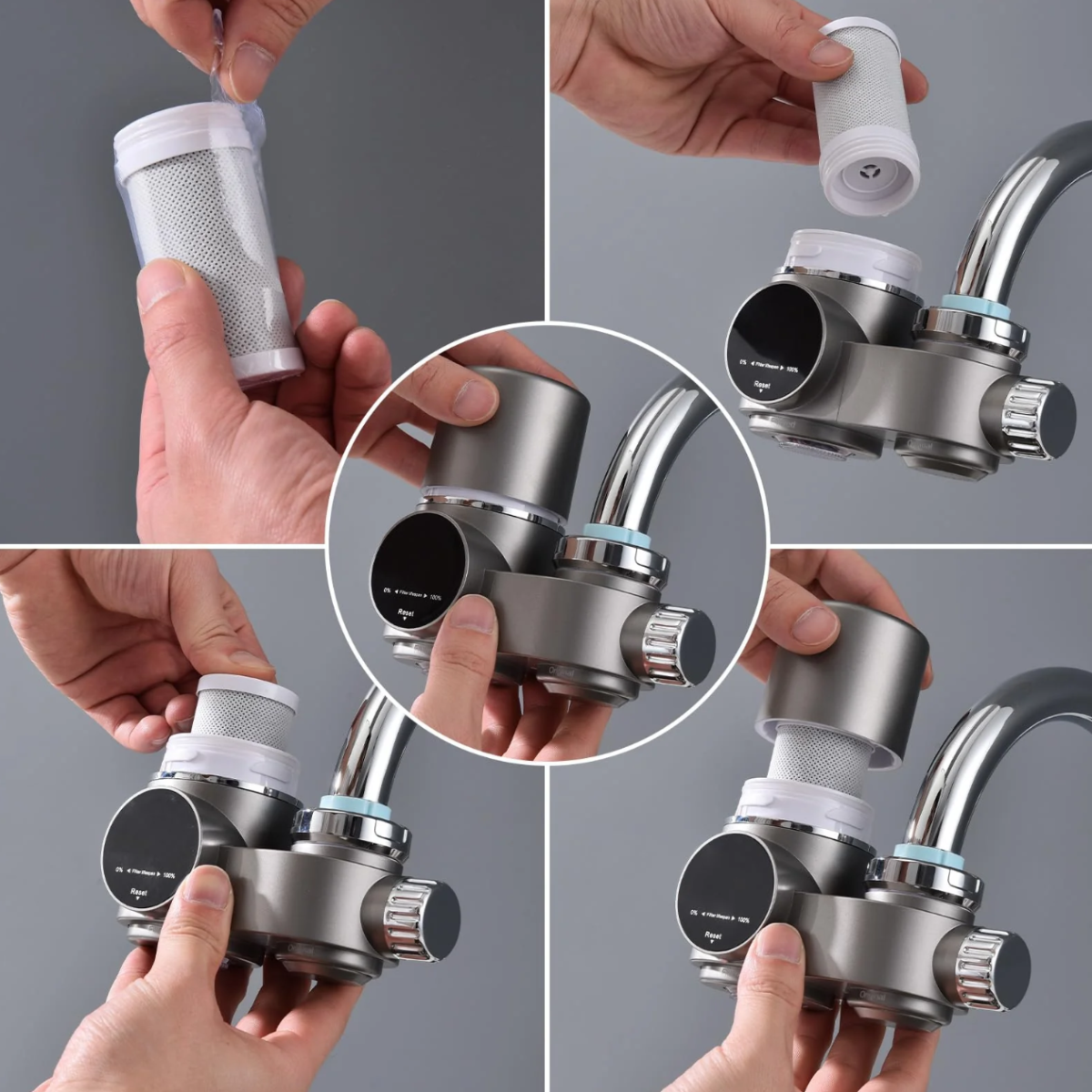 Kraanwaterfilter met LED-Scherm en Dubbele Watermodus voor Keuken – ABS en RVS Waterfilter Kraanfilter | Sulvida