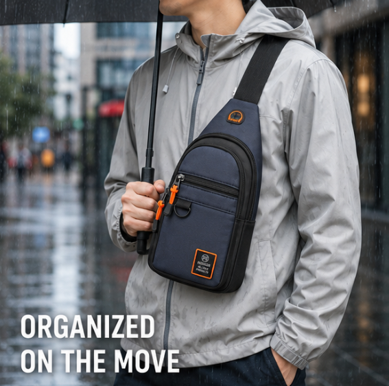 Sac bandoulière imperméable à plusieurs compartiments pour ranger portefeuille et smartphone, idéal au quotidien | Sulvida