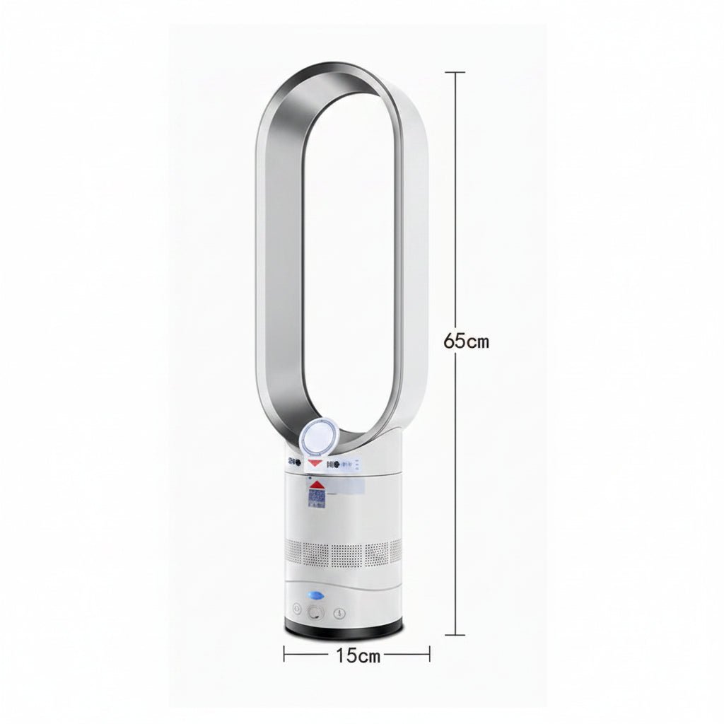 Torenventilator Bladloos 90° Oscillatie 6 Snelheden Luchtzuivering Stil 56 cm Slaapkamer Kantoor Woonkamer | Sulvida