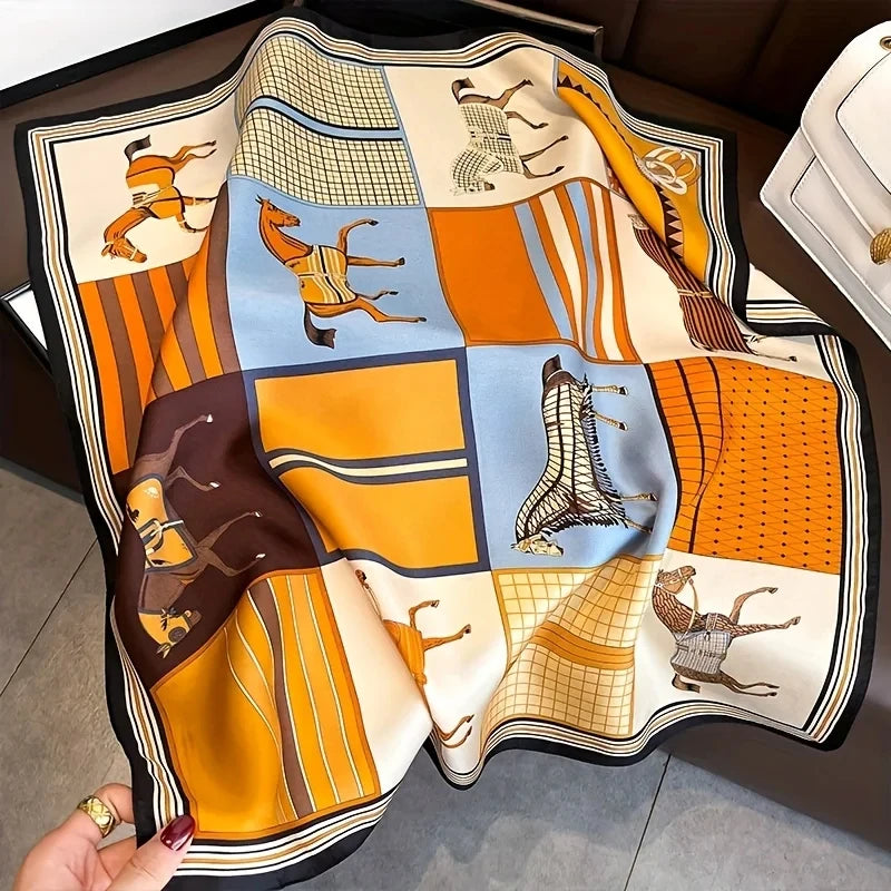Vierkante Satijnen Sjaal 70x70 cm Dames Polyester Haarband Halsdoek Multifunctioneel Mode-Accessoire | Sulvida