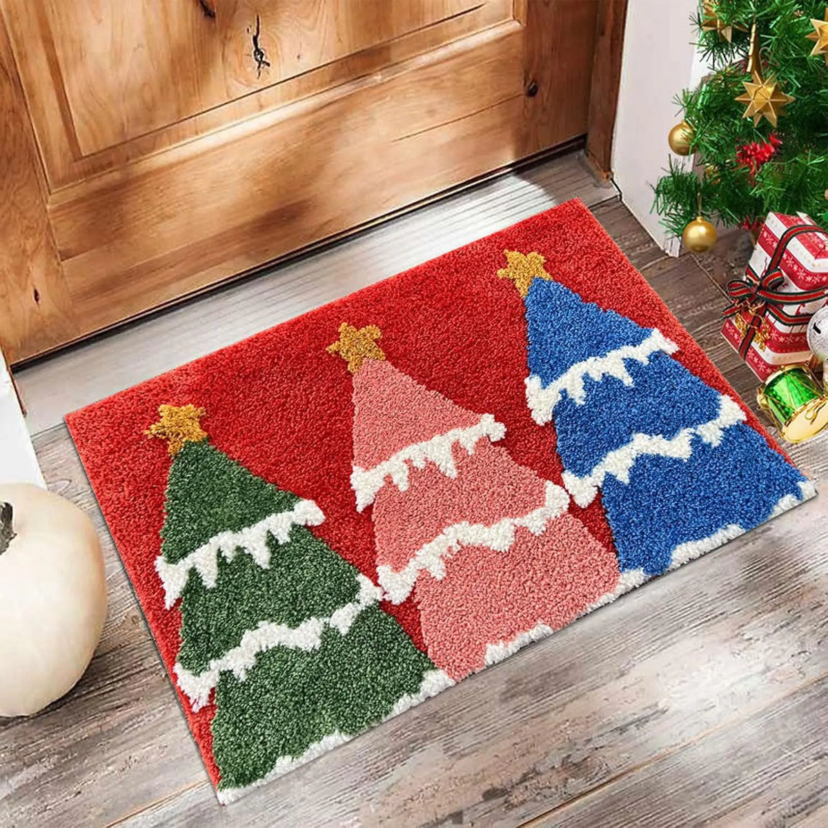 Kerstdeurmat Vrolijk Kerstfeest Antislip Polyester Binnendecoratie Kerstman Feestelijke Entree Mat Huis | Sulvida