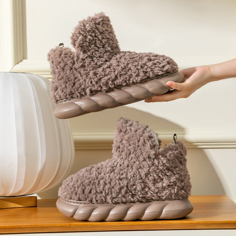 Warme Pluchen Dames Huisschoenen Antislip Comfortabel Zacht Gevoerd Pantoffels voor Thuis Winter Indoor | Sulvida