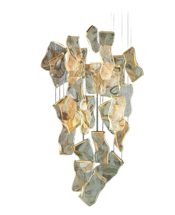 Waterval Kroonluchter LED Dimbaar Metaal Acryl Luxe Hanglamp Woonkamer Eetkamer Trap Entree Modern Design | Sulvida
