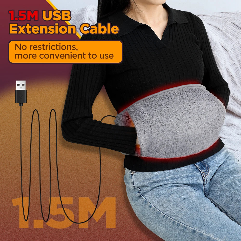 Verwarmde Buikband USB Oplaadbaar 3 Temperaturen Handwarmer Taillegordel Menstruatiepijn Warmtetherapie | Sulvida