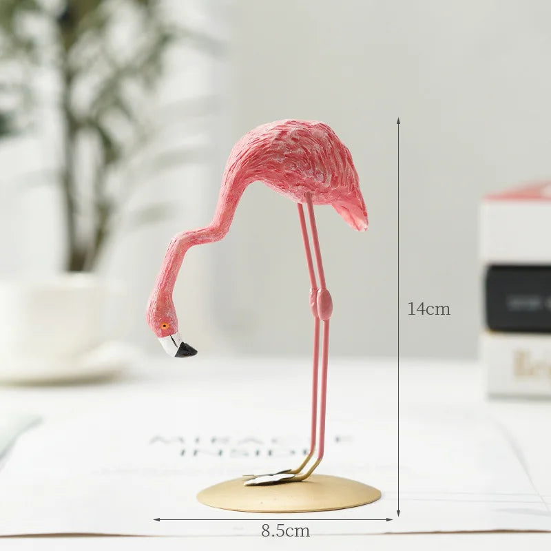 Flamingofiguur Hars Modern Interieuraccent Elegante Decoratie Woonkamer Kantoor Trendy Beeldje Kunstobject | Sulvida