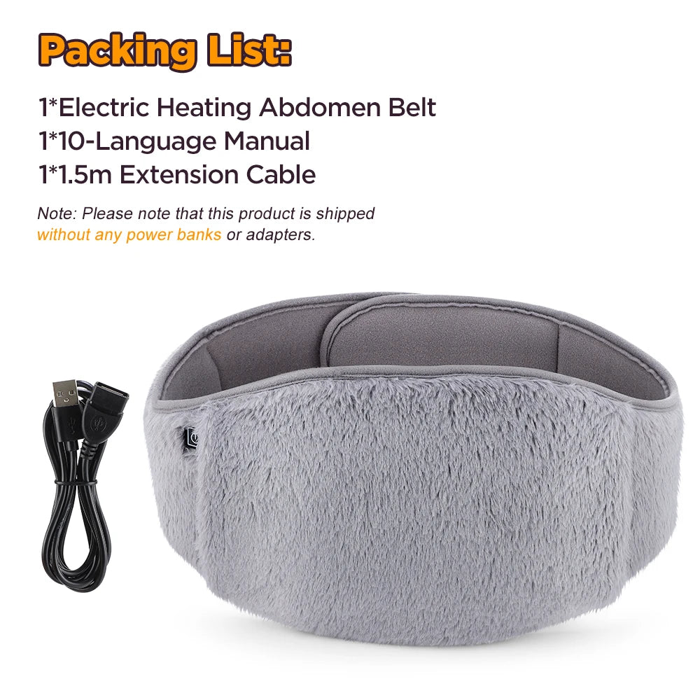 Verwarmde Buikband USB Oplaadbaar 3 Temperaturen Handwarmer Taillegordel Menstruatiepijn Warmtetherapie | Sulvida