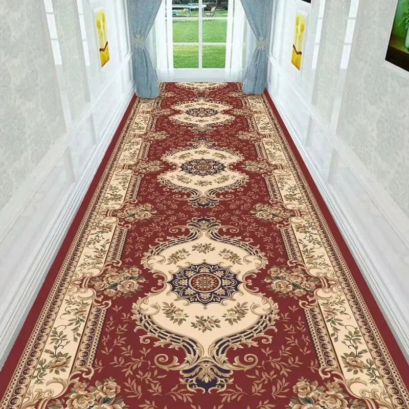 Looploper Tapijt Antislip Polyester 60-400cm Gang Hal Trap Retro Patroon Machinewasbaar Gevouwen Verpakt | Sulvida