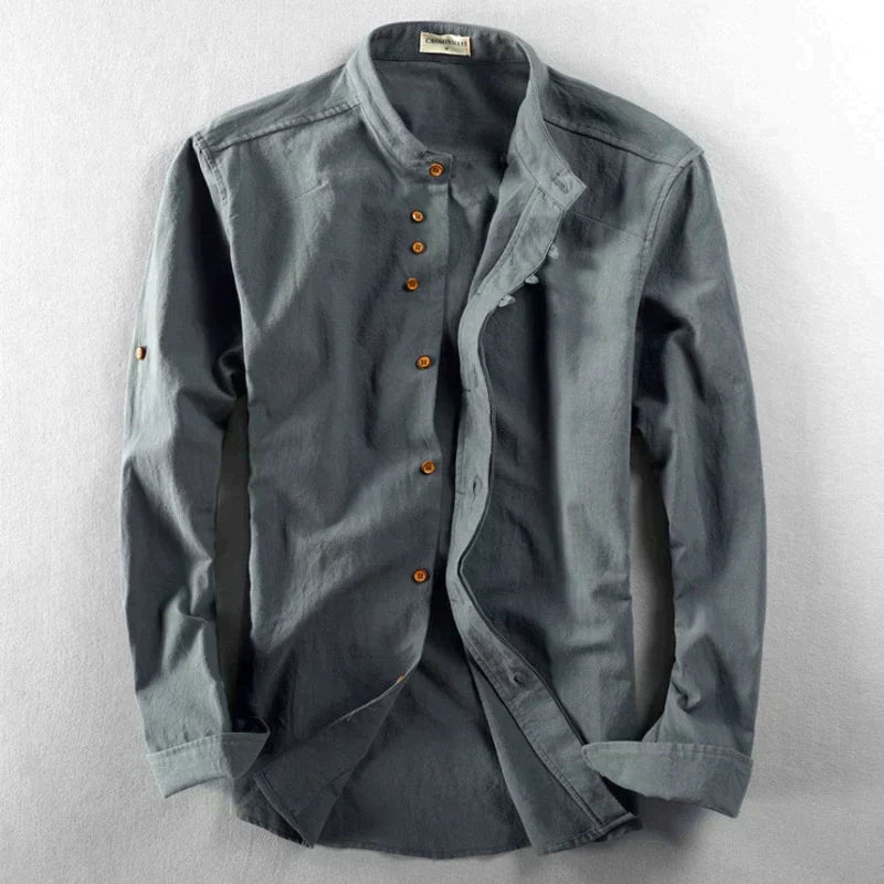 Japans Linnen Herenoverhemd – Traditioneel Design met Moderne Twist voor Casual & Formeel Dagelijks Gebruik | Sulvida