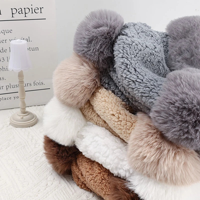 Warme Dikke Muts Sjaal Set voor Dames – Pluizig Winteraccessoire Veelzijdig Design Gebreide Muts en Sjaal | Sulvida