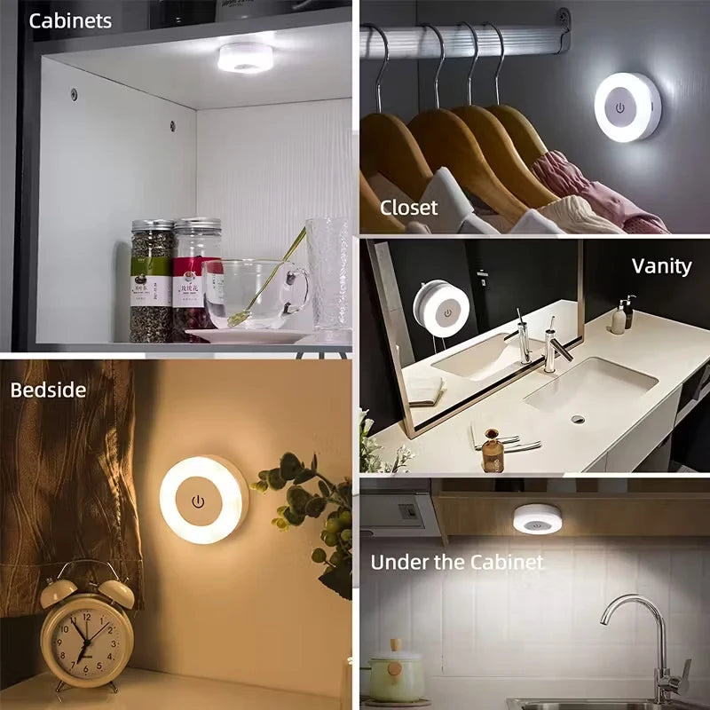 Oplaadbaar LED Nachtlampje met Aanraakbediening Magnetische Wandmontage Warm Licht voor Slaapkamer Gang Trap | Sulvida