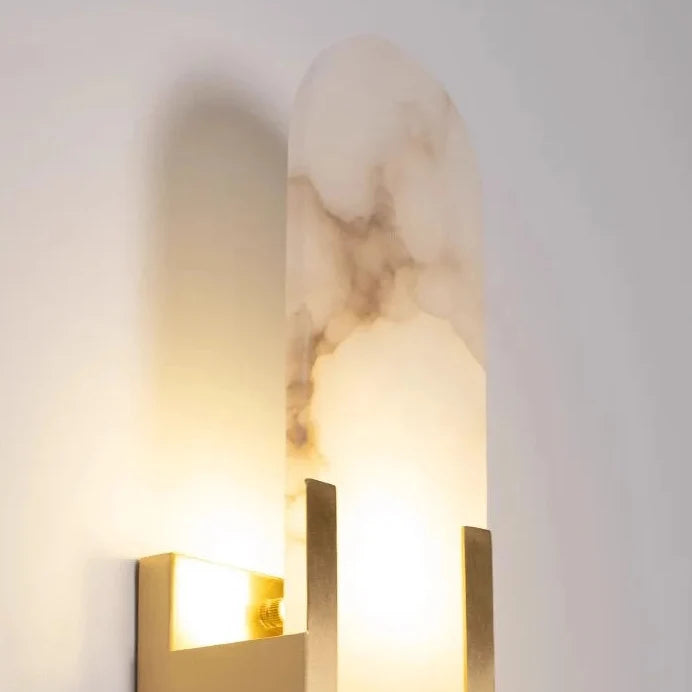Wandlamp Natuursteen met Metalen Kap Neerwaarts Licht Slaapkamer Woonkamer Hal Warm Sfeerlicht Interieur | Sulvida