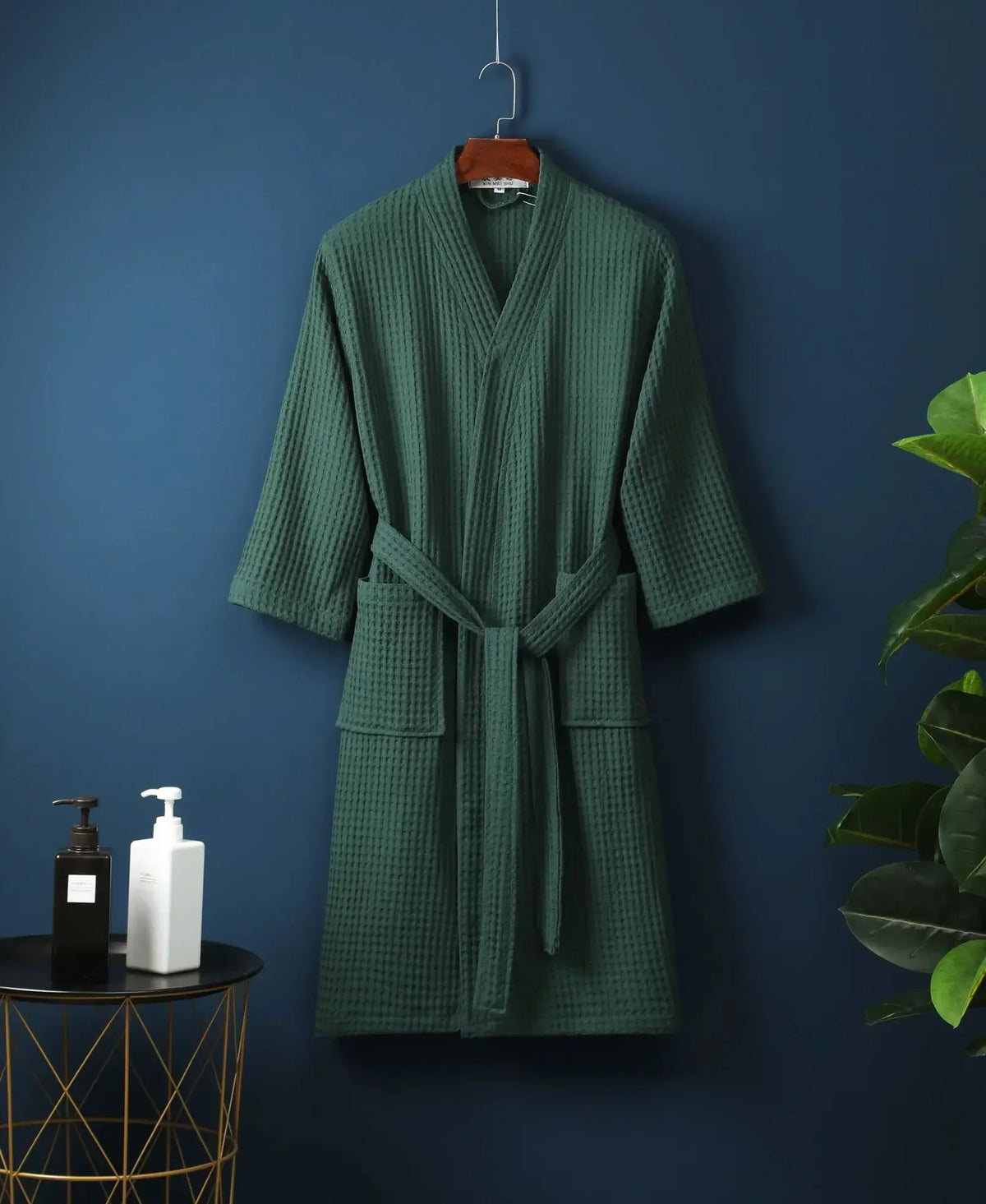 Wafel Badjas Katoen met Lange Mouwen voor Thuis Wellness Spa Sauna Hotel Unisex Ochtendjas Badkamer Comfort | Sulvida