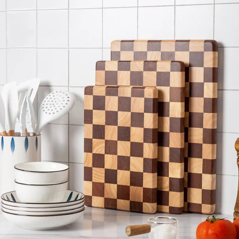Houten Snijplank Acacia met Antislip Voetjes Broodplank voor Keuken Hakken Serveren Duurzaam Hout 3 Formaten | Sulvida