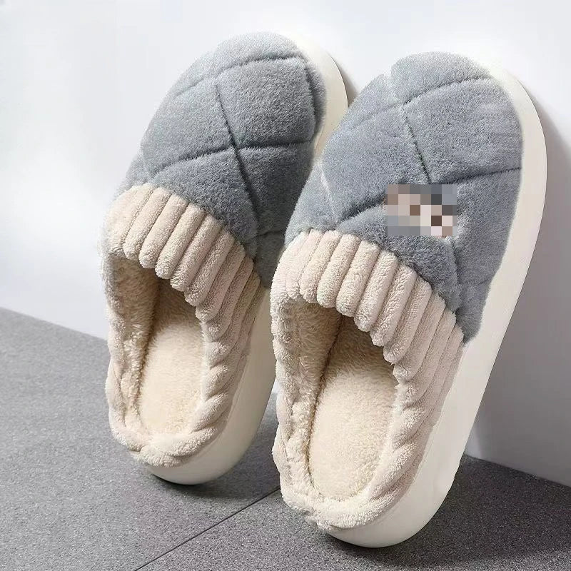 Geruite Pluche Pantoffels – Warme Huisslippers met Dikke Zool voor Binnen Comfortabel Antislip Unisex | Sulvida