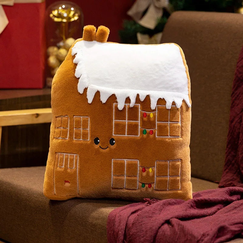 Decoratief Pluche Kerstkussen met Kerstman Print | Zachte Sierkussens voor Bank en Stoel | Feestelijk Interieur | Sulvida
