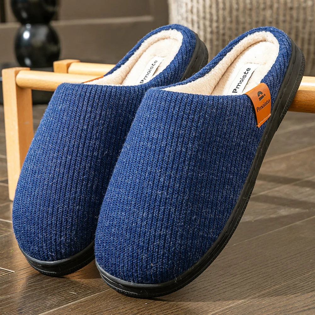 Herenpantoffels Winter Gebreid Memory Foam Antislip TPR Zool Warme Binnenschoen Indoor Sloffen Comfort | Sulvida