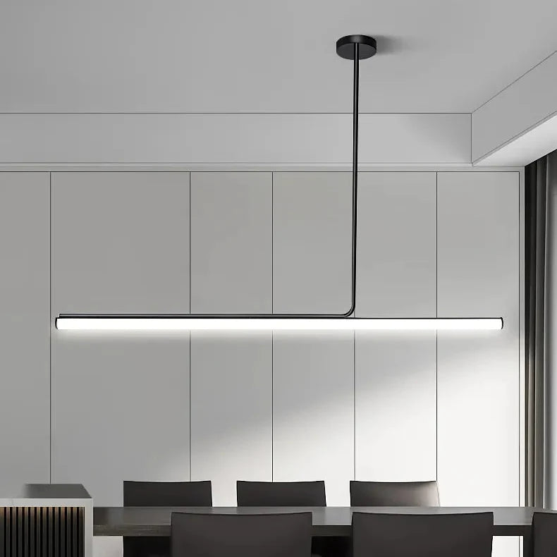 Asymmetrische T-bar Hanglamp Zwart Wit LED Dimbaar Eetkamer Keukeneiland Moderne Lineaire Verlichting | Sulvida