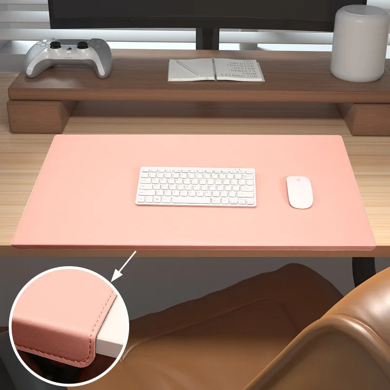 Bureau Onderlegger Leer Antislip met Polssteun Grijs Zwart Bruin Ergonomisch Werkvlak Kantoor Muismat PU | Sulvida