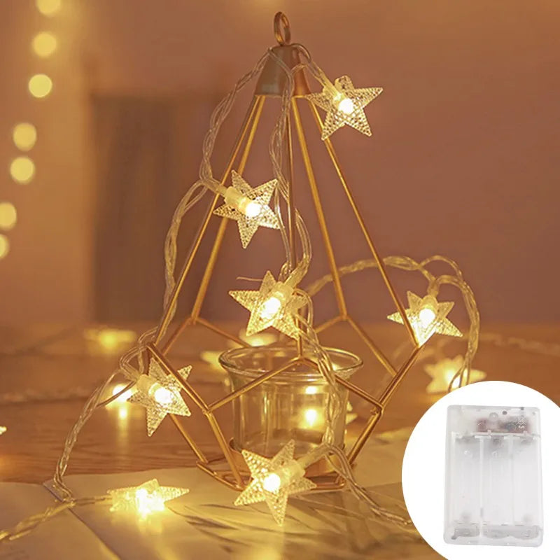 Lichtsnoer Ster LED Decoratieverlichting Binnen Buiten Feestverlichting Tuinverlichting Batterij USB | Sulvida