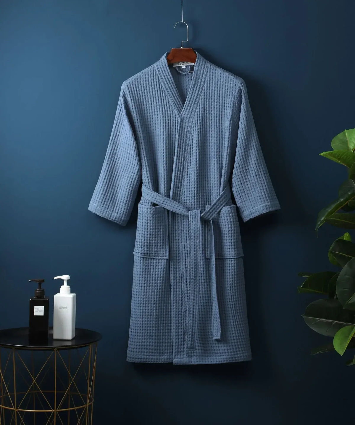 Wafel Badjas Katoen met Lange Mouwen voor Thuis Wellness Spa Sauna Hotel Unisex Ochtendjas Badkamer Comfort | Sulvida