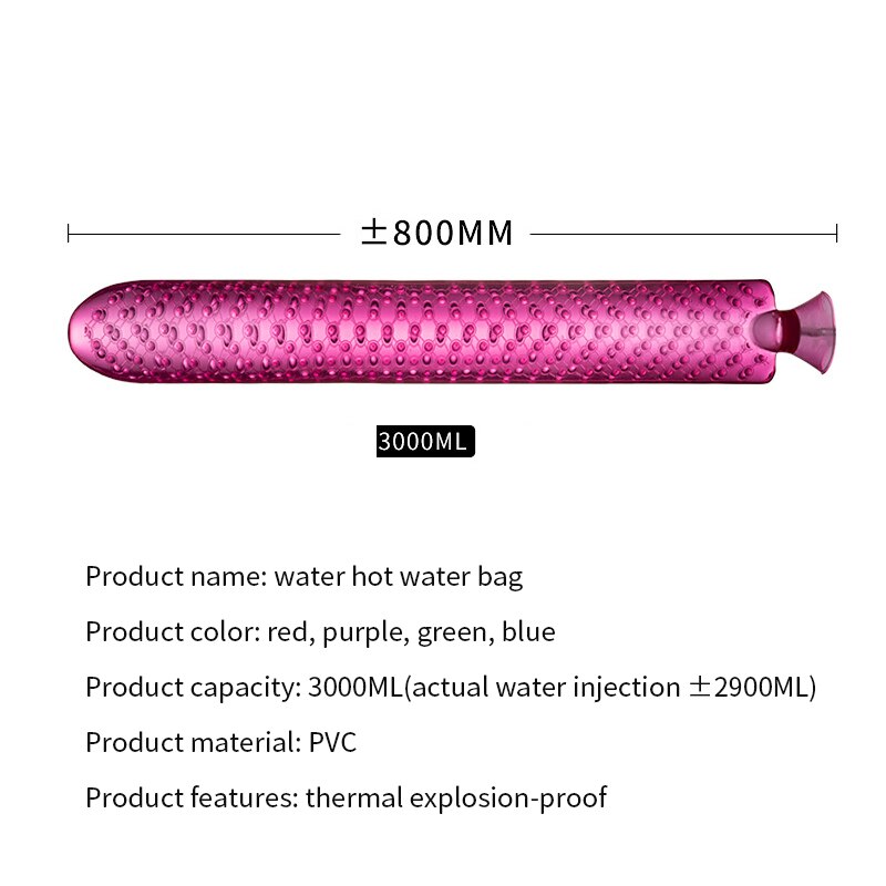 Warmwaterkruik Extra Lang PVC Thermisch Kruikje 110cm Comfort Verwarming Koude Dagen Winter Bed Ontspanning | Sulvida