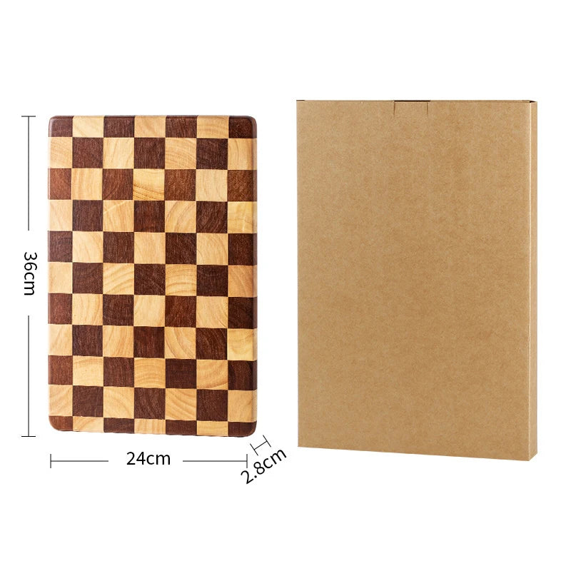 Snijplank Rubberhout End Grain Omkeerbaar Serveerplank Vlees Groente Brood Keukenplank Zwaar Duurzaam | Sulvida