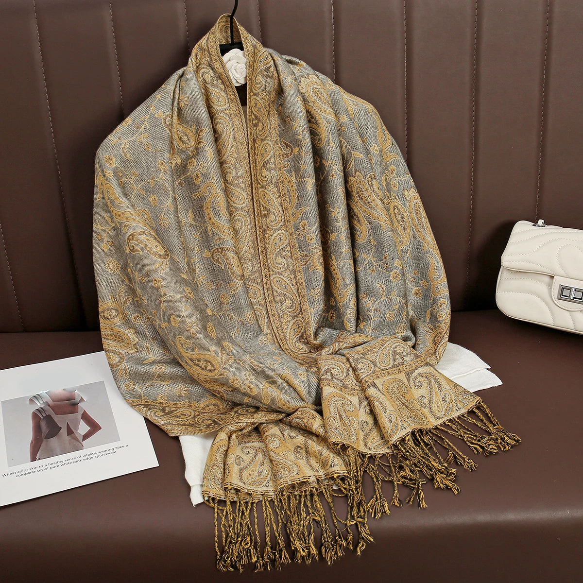 Kasjmier-gevoel Dames Sjaal 70×190 cm Polyester Warme Herfst Winter Omslagdoek Fashion Stola Accessoire | Sulvida