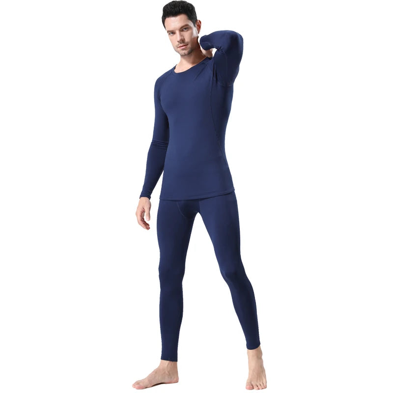 Thermo Legging Heren Fleece Gevoerd Zwart Grijs Blauw Winter Thermobroek Compressie Ondergoed Sportlegging | Sulvida