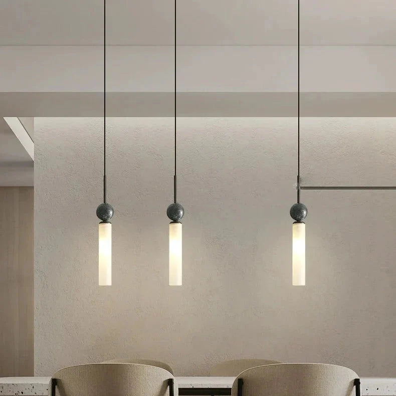 Hanglamp Marmer met Metalen Afwerking voor Eetkamer Slaapkamer Bar Woonkamer Natuursteen Verlichting | Sulvida