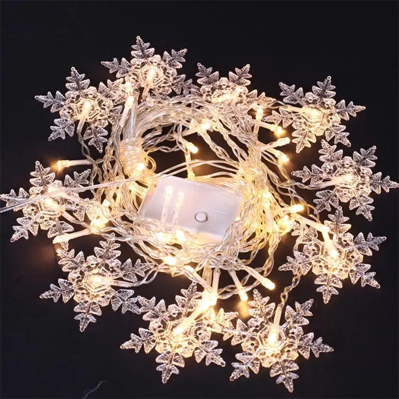 LED Sneeuwvlok Lichtgordijn 320cm Warm Wit IP44 Waterdicht Feestverlichting Decoratief Binnen Buiten | Sulvida