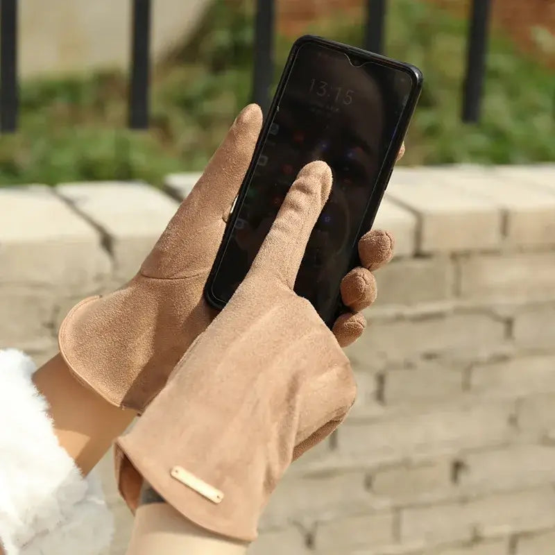 Suède Handschoenen Touchscreen Warm Winddicht Winterhandschoenen voor Dames en Heren Herfst Winter Fietsen | Sulvida
