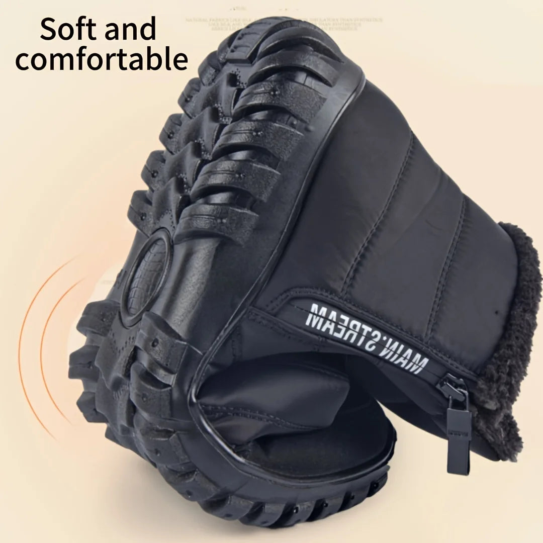 Gevoerde Winterlaarzen Heren met Rits Waterdicht Zwart Bruin Blauw Sneeuw Enkelboots Platform Outdoor | Sulvida
