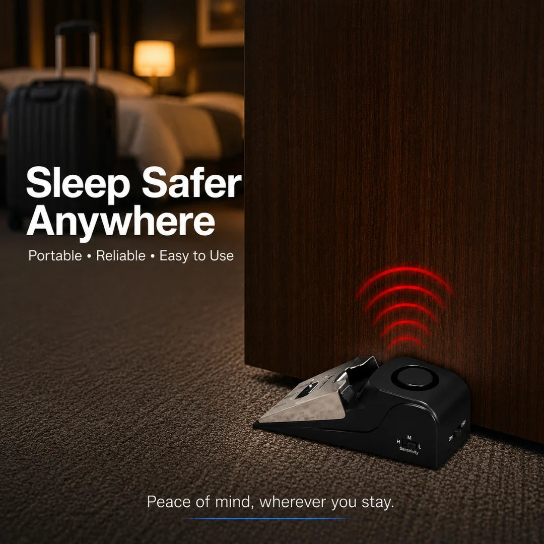 120dB Deurstopper met Alarm Beveiligingswig Trilalarm Zonder Installatie Compact Opvouwbaar Deuralarm | Sulvida