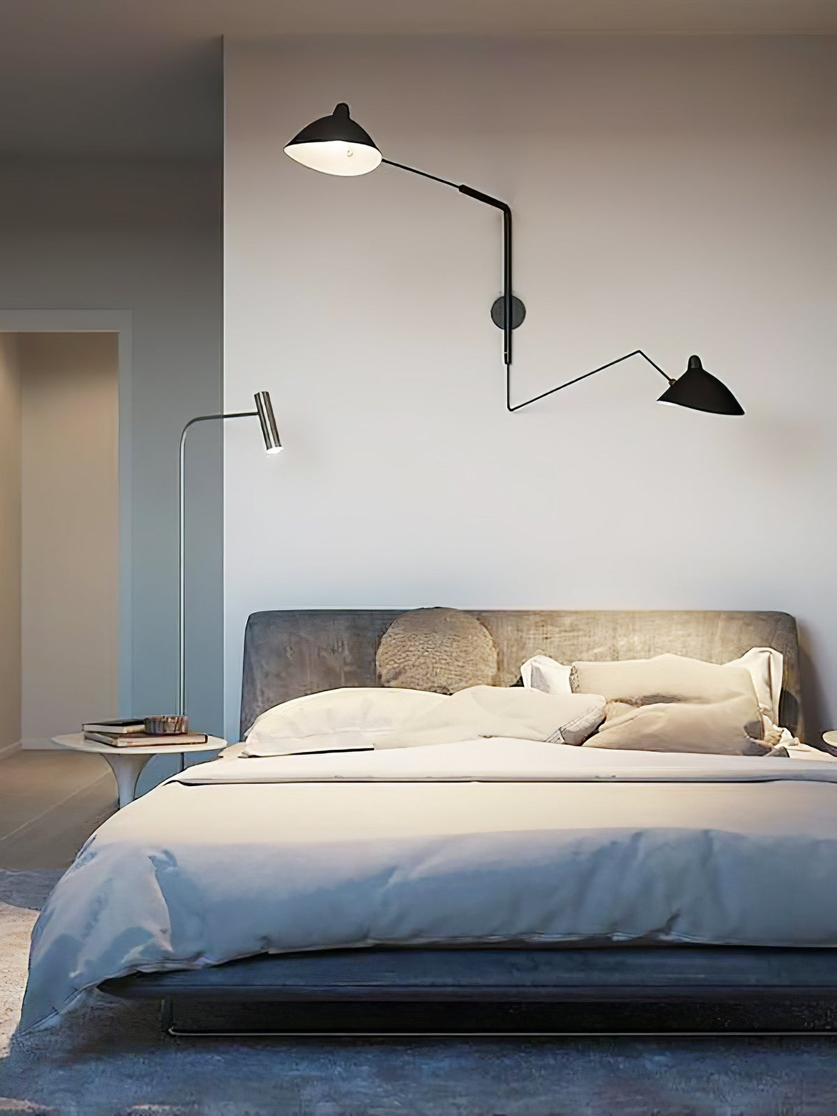 Wandlamp met verstelbare arm zwart metaal modern design 120 cm verstelbaar woonruimte leeshoek werkplek | Sulvida