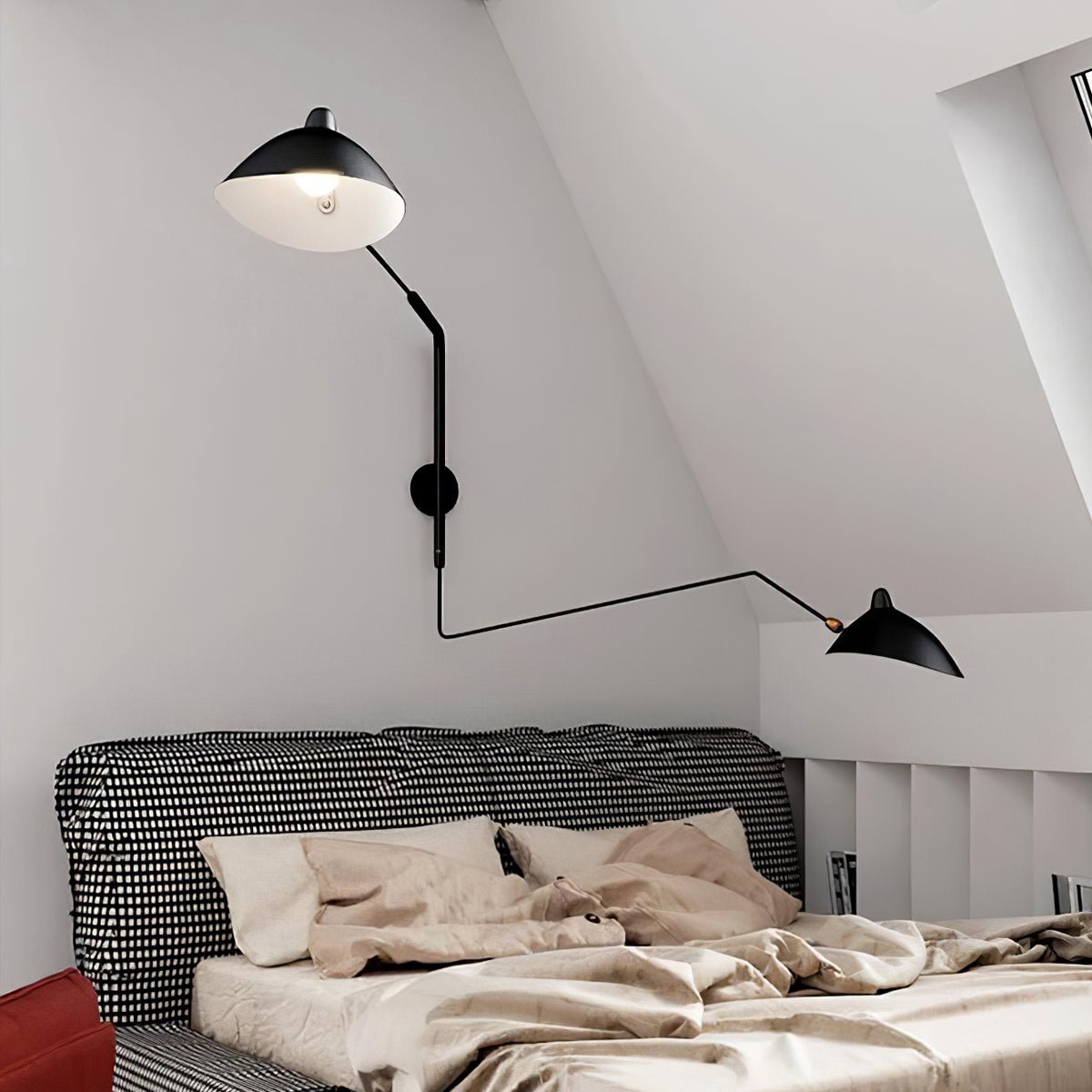 Wandlamp met verstelbare arm zwart metaal modern design 120 cm verstelbaar woonruimte leeshoek werkplek | Sulvida