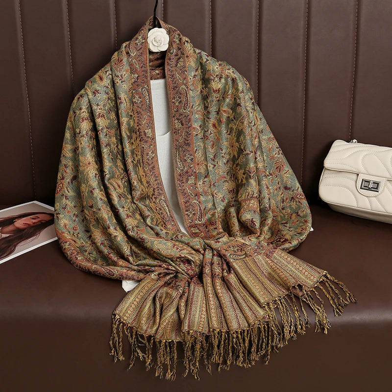 Kasjmier-gevoel Dames Sjaal 70×190 cm Polyester Warme Herfst Winter Omslagdoek Fashion Stola Accessoire | Sulvida