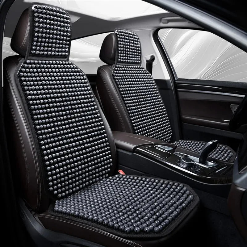 Houten Kralen Autostoelkussen Massagemat Natuurlijk Ademend Rugsteun Comfort Stoelbekleding Zitmat Auto | Sulvida