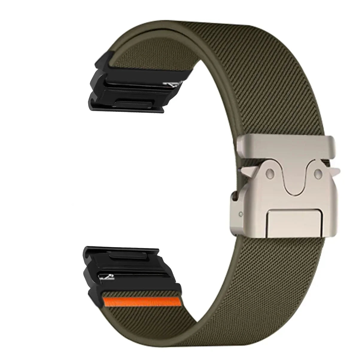 Bracelet de montre en nylon 22-26 mm style militaire Garmin résistant à l’usure, réglable, noir, gris, vert, unisexe, sportif | Sulvida