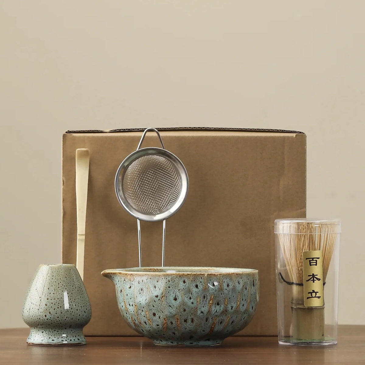 Matcha Ceremonie Set 5-delig Bamboe Kom Klopper Zeef Lepel Premium Thee Ritueel Accessoires Japanse Stijl | Sulvida
