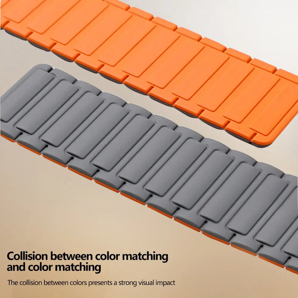 Bracelet de montre magnétique en silicone pour Apple Watch Series 10 11 12 et Ultra 3 4, sportif et confortable | Sulvida