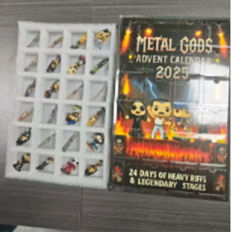 Rock & Metal Adventskalender Hout 24 Vakjes Muziek Kerstaftellen Geschenkbox Kerstdecoratie Countdown | Sulvida