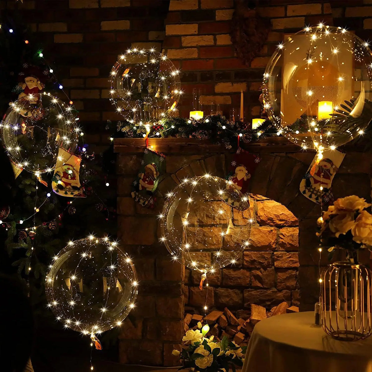 Transparante LED Ballonnen Set 5 Stuks 50cm Warm Licht Feestdecoratie Party Verjaardag Bruiloft Jubileum | Sulvida