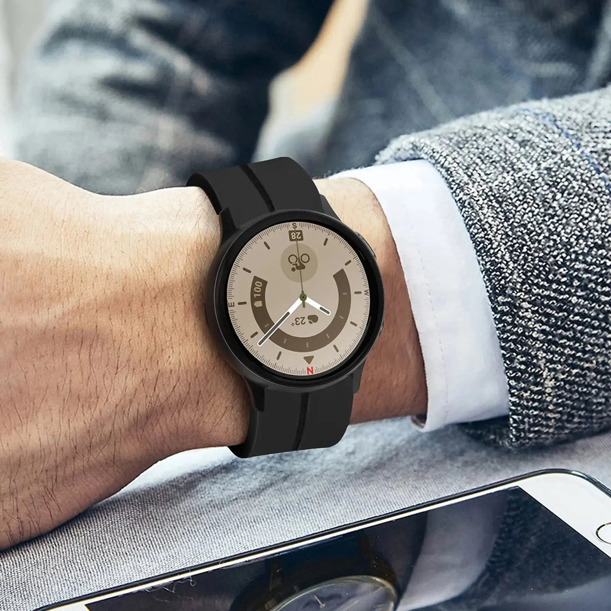 Bracelet de montre en silicone compatible avec Galaxy Watch 4 5 6, fermoir réglable, bracelet de sport et accessoire pour montre connectée | Sulvida