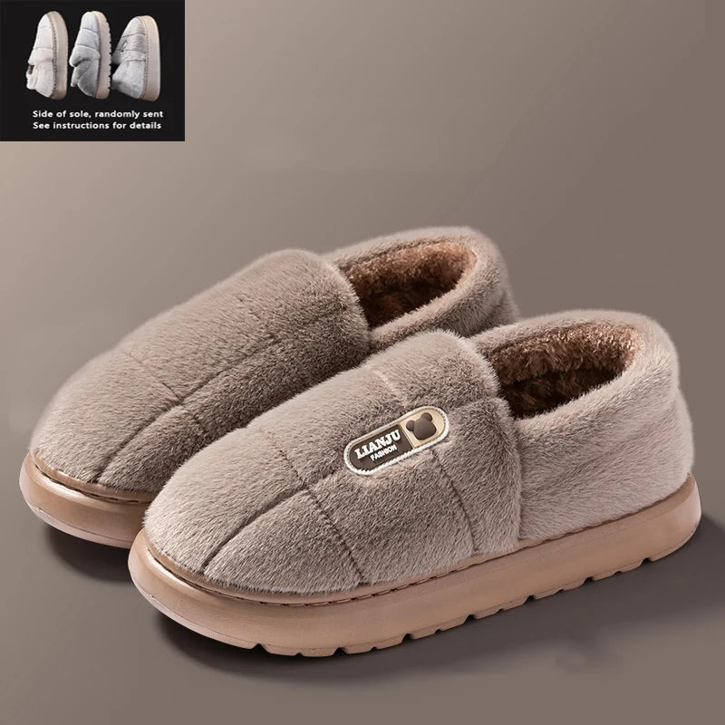 Winterpantoffels Pluche Gevoerd Antislip Zool Dames Heren Huisschoenen Warm Comfort Grote Maten Tot 50-51 | Sulvida