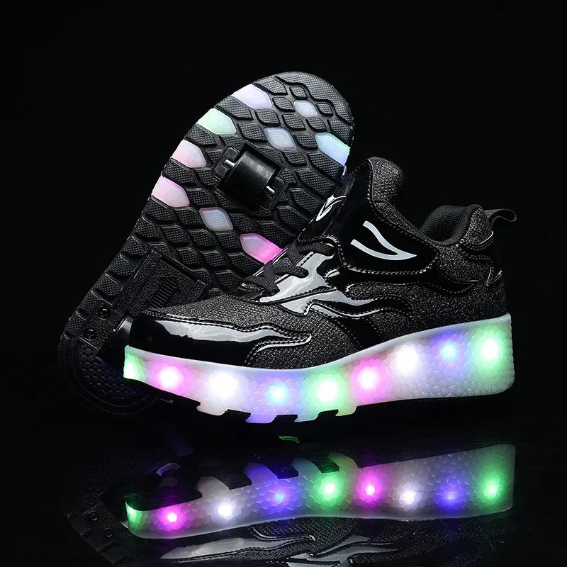 LED Wieltjesschoenen voor Kinderen met Verlichte Wieltjes en Klittenband | Sulvida