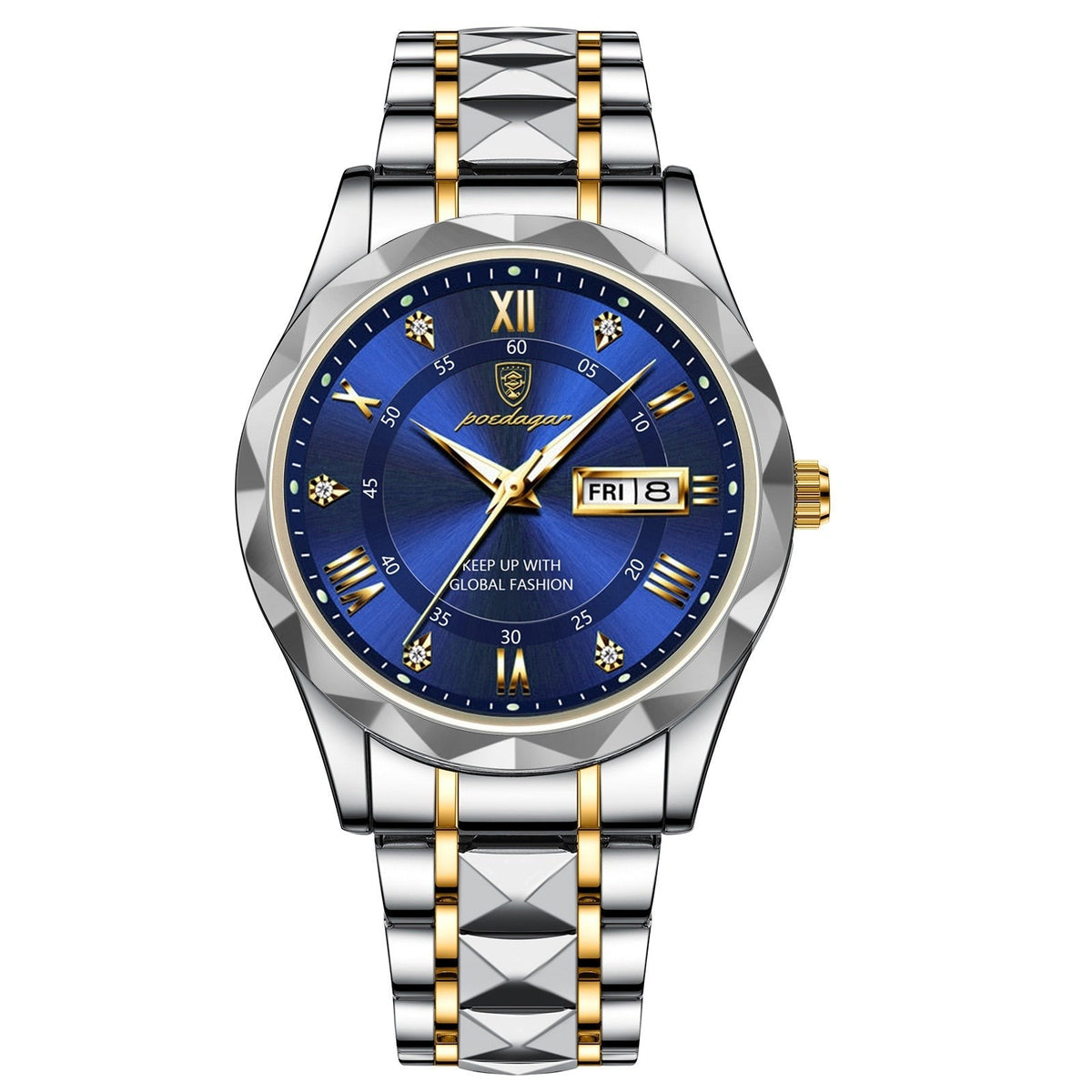 Herenhorloge Lichtgevende Wijzerplaat Roestvrijstaal 41mm Waterbestendig Datum Weekweergave Quartz Zakelijk | Sulvida