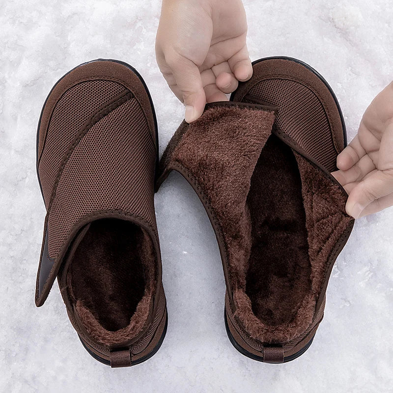 Ortopedische Pantoffels Breed met Bontvoering Warm Verstelbaar voor Gezwollen Voeten en Hallux Valgus Comfort | Sulvida