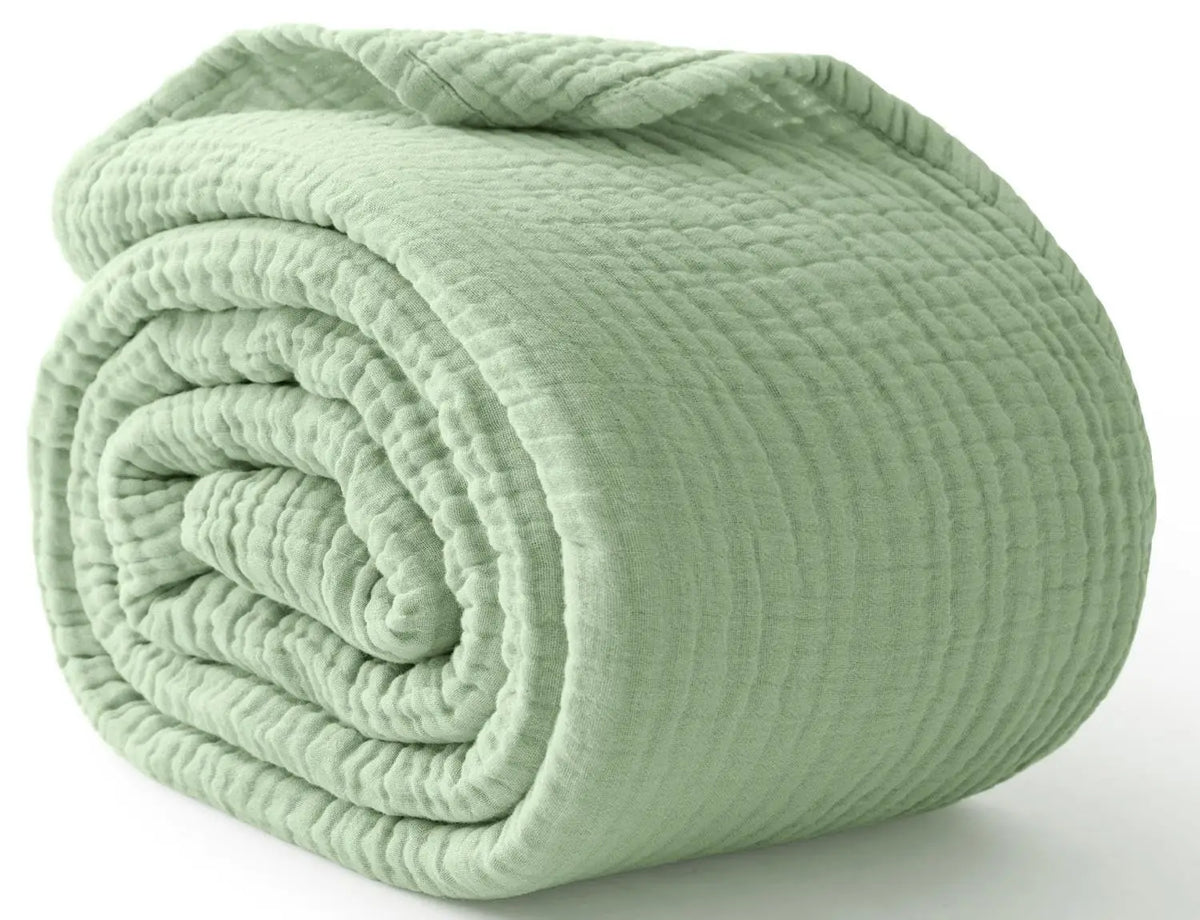 Mousseline Deken Katoen Meerlaags Zacht 198x229 cm Ademend Plaid voor Bed Bank Woonkamer Slaapkamer Decoratief | Sulvida