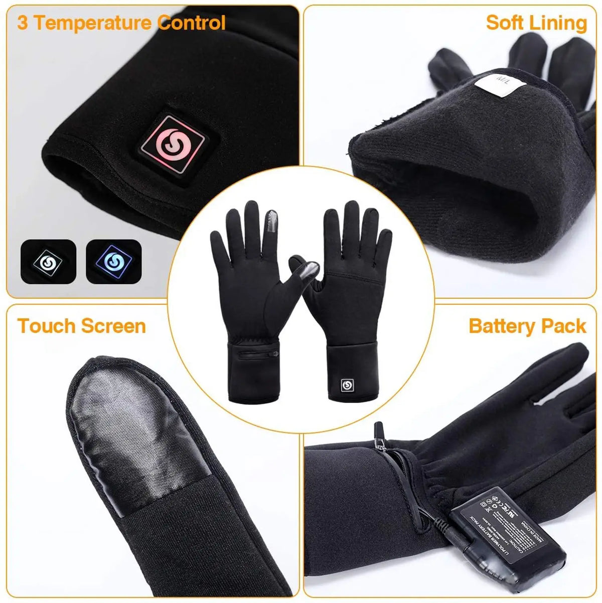 Verwarmde Winterhandschoenen met Touchscreen en Batterij – Thermische Skihandschoenen voor Dames en Heren | Sulvida